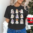 Cute Ghost Reading Books Teacher Halloween Reading Men Women Kids Women's T-Shirt, gift for family, gift for coworker