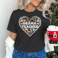 Drama Teacher Heart Pumpkin Ghost Halloween Kids Women's T-Shirt, gift for family, gift for coworker