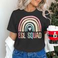 ESL Squad Teacher Crew Team Back To School English Rainbow Women's T-Shirt, Esl Teacher Shirts, English Teacher Shirts, gift for family, gift for coworker