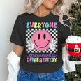 Everyone Communicates Differently Autism Awareness Teacher Women's T-Shirt, gift for family, gift for coworker Everyone Communicates Differently Autism Awareness Teacher Women's T-Shirt, gift for family, gift for coworker