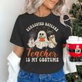 Exhausted Daycare Teacher Is My Costume Halloween Ghost Fun For Men Women Women's T-Shirt, gift for family, gift for coworker Exhausted Daycare Teacher Is My Costume Halloween Ghost Fun For Men Women Women's T-Shirt, gift for family, gift for coworker