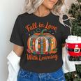 Fall In Love With Learning Book Lover Autumn Pumpkin Teacher Women's T-Shirt, gift for family, gift for coworker Fall In Love With Learning Book Lover Autumn Pumpkin Teacher Women's T-Shirt, gift for family, gift for coworker