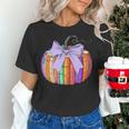 Fall Pumpkin Books Lover Halloween Teacher Teaching Staff Women's T-Shirt, gift for family, gift for coworker