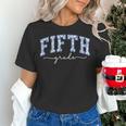 Fifth Grade Coquette Toile Blue Bow Floral Women Teacher Women's T-Shirt, gift for family, gift for coworker Fifth Grade Coquette Toile Blue Bow Floral Women Teacher Women's T-Shirt, gift for family, gift for coworker