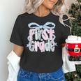 First Grade Coquette Bow Girls Teacher Team 1st Grade Squad Women's T-Shirt, First Grade Teacher Shirts, gift for family, gift for coworker First Grade Coquette Bow Girls Teacher Team 1st Grade Squad Women's T-Shirt, First Grade Teacher Shirts, gift for family, gift for coworker