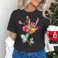 Flower American Sign Language ASL Teacher Teaching Deaf Women's T-Shirt, gift for family, gift for coworker Flower American Sign Language ASL Teacher Teaching Deaf Women's T-Shirt, gift for family, gift for coworker