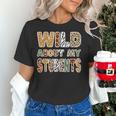 Fun Zoo Animal Print Teacher Shirts Wild About My Students Women's T-Shirt, gift for family, gift for coworker Fun Zoo Animal Print Teacher Shirts Wild About My Students Women's T-Shirt, gift for family, gift for coworker
