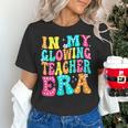 In My Glowing Teacher Era Groovy Colorful Bright Women's T-Shirt, Groovy Teacher Shirts, gift for family, gift for coworker