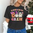 Groovy Kindergarten Boo Crew Kinder Halloween Teacher Kids Women's T-Shirt, Groovy Teacher Shirts, gift for family, gift for coworker