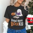 Halloween Teacher Women Cute Reading Ghost Read More Books Women's T-Shirt, gift for family, gift for coworker Halloween Teacher Women Cute Reading Ghost Read More Books Women's T-Shirt, gift for family, gift for coworker