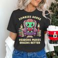 Halloween Teacher Zombie Reading Is Good For Brains Women's T-Shirt, gift for family, gift for coworker Halloween Teacher Zombie Reading Is Good For Brains Women's T-Shirt, gift for family, gift for coworker