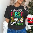 Happy First Day Of School Teacher Back To School Student Women's T-Shirt, gift for family, gift for coworker Happy First Day Of School Teacher Back To School Student Women's T-Shirt, gift for family, gift for coworker