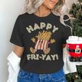 Happy Fri Yay Retro French Fries Friday Lovers Fun Teacher Women's T-Shirt, gift for family, gift for coworker