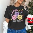 Happy To See Your Face Smile Face Teacher Back To School Women's T-Shirt, gift for family, gift for coworker
