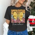 Interventionist Teacher Groovy Coquette Bow Back To School Women's T-Shirt, Groovy Teacher Shirts, gift for family, gift for coworker Interventionist Teacher Groovy Coquette Bow Back To School Women's T-Shirt, Groovy Teacher Shirts, gift for family, gift for coworker