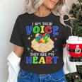 I Am Their Voice They Are My Heart Autism Awareness Teacher Women's T-Shirt, gift for family, gift for coworker