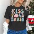 Kiss Your Brain Teacher Inspire Educate Groovy Retro Vintage Women's T-Shirt, Groovy Teacher Shirts, gift for family, gift for coworker Kiss Your Brain Teacher Inspire Educate Groovy Retro Vintage Women's T-Shirt, Groovy Teacher Shirts, gift for family, gift for coworker