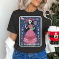 La Maestra Halloween Mexican Bingo Card Teacher Lottery Card Women's T-Shirt, gift for family, gift for coworker