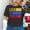 Leer Es Poder Colombian Spanish Teacher Maestra Colombia Women's T-Shirt, gift for family, gift for coworker