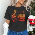Life Is Better With Music Theory Musician Teacher Notes Clef Women's T-Shirt, gift for family, gift for coworker Life Is Better With Music Theory Musician Teacher Notes Clef Women's T-Shirt, gift for family, gift for coworker