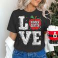 LOVE Kindergarten Teacher Student School Apple Women's T-Shirt, gift for family, gift for coworker LOVE Kindergarten Teacher Student School Apple Women's T-Shirt, gift for family, gift for coworker