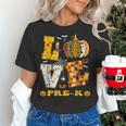 LOVE Pre-K Pumpkin Teacher Student Halloween Costume Women's T-Shirt, gift for family, gift for coworker