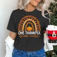One Thankful Science Teacher Rainbow Boho Fall Thanksgiving Women's T-Shirt, Science Teacher Shirts, gift for family, gift for coworker