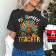 One Thankful Teacher Thanksgiving Turkey Cute Crayon Pencil Women's T-Shirt, gift for family, gift for coworker One Thankful Teacher Thanksgiving Turkey Cute Crayon Pencil Women's T-Shirt, gift for family, gift for coworker