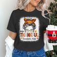 One Thankful Teacher's Aide Messy Bun Thanksgiving Fall Women's T-Shirt, gift for family, gift for coworker One Thankful Teacher's Aide Messy Bun Thanksgiving Fall Women's T-Shirt, gift for family, gift for coworker