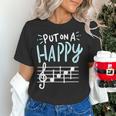 Put On A Happy Face Music Music Teacher Women's T-Shirt, gift for family, gift for coworker Put On A Happy Face Music Music Teacher Women's T-Shirt, gift for family, gift for coworker