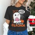 Science Teacher Cute Ghost Halloween Teacher Men Women Women's T-Shirt, Science Teacher Shirts, gift for family, gift for coworker