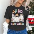 SPED Boo Crew Halloween Floral Ghost Special Ed SPED Teacher For Men Women Kids Women's T-Shirt, gift for family, gift for coworker
