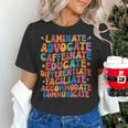 Sped Caffeinate Advocate Laminate Educate Teacher Men Women Kids Women's T-Shirt, gift for family, gift for coworker Sped Caffeinate Advocate Laminate Educate Teacher Men Women Kids Women's T-Shirt, gift for family, gift for coworker