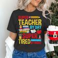 Super Teacher By Day Super Tired By Night Superhero Teacher Women's T-Shirt, Super Teacher Shirts, gift for family, gift for coworker Super Teacher By Day Super Tired By Night Superhero Teacher Women's T-Shirt, Super Teacher Shirts, gift for family, gift for coworker