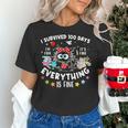 I Survived 100 Days Of School Teacher Kids Cat Lover Women's T-Shirt, gift for family, gift for coworker I Survived 100 Days Of School Teacher Kids Cat Lover Women's T-Shirt, gift for family, gift for coworker