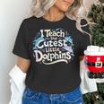 I Teach The Cutest Little Dolphins Cute Animal Teacher Women's T-Shirt, gift for family, gift for coworker I Teach The Cutest Little Dolphins Cute Animal Teacher Women's T-Shirt, gift for family, gift for coworker