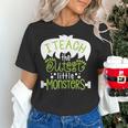 I Teach The Cutest Little Monsters Halloween Teacher Spooky Women's T-Shirt, gift for family, gift for coworker