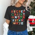 Teacher Christmas Alphabet Back To School Holiday Learning Women's T-Shirt, gift for family, gift for coworker