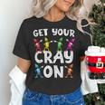 Teacher's Get Your Cray On Dabbing Crayons Women's T-Shirt, gift for family, gift for coworker Teacher's Get Your Cray On Dabbing Crayons Women's T-Shirt, gift for family, gift for coworker