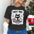 Test Day Stressed Cat Teacher Student Kids Testing Day Women's T-Shirt, gift for family, gift for coworker