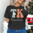 TK Teacher Retro Groovy Vintage Happy First Day Of School Women's T-Shirt, Groovy Teacher Shirts, gift for family, gift for coworker TK Teacher Retro Groovy Vintage Happy First Day Of School Women's T-Shirt, Groovy Teacher Shirts, gift for family, gift for coworker