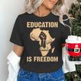 History Education Is Freedom African Map Black Teacher Women's T-Shirt, History Teacher Shirts, gift for family, gift for coworker