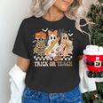 Trick Or Teach Groovy Teacher Halloween Floral Ghost Women's T-Shirt, Groovy Teacher Shirts, gift for family, gift for coworker Trick Or Teach Groovy Teacher Halloween Floral Ghost Women's T-Shirt, Groovy Teacher Shirts, gift for family, gift for coworker