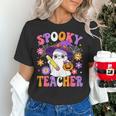 Trick Or Teach Spooky Teacher Ghost Halloween Teacher Women's T-Shirt, gift for family, gift for coworker