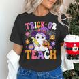 Trick Or Teach Teacher Ghost Teaching Fun Halloween Teacher Women's T-Shirt, gift for family, gift for coworker