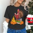 Turkey Reading Books Fall Thanksgiving Teacher Book Women's T-Shirt, gift for family, gift for coworker