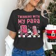 Twinning With My Para Teacher Matching Paraprofessional 70s For Men Women Women's T-Shirt, gift for family, gift for coworker Twinning With My Para Teacher Matching Paraprofessional 70s For Men Women Women's T-Shirt, gift for family, gift for coworker