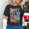 Why Fit In Doctor Teacher Cat In Hat Cool Autism Awareness Men Women Kids Women's T-Shirt, gift for family, gift for coworker