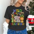 Wild About Teaching Safari Jungle School Teacher Women's T-Shirt, gift for family, gift for coworker