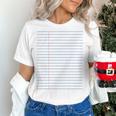 Colleged Ruled Paper Lined Writer Student Professor Teacher Women's T-Shirt, gift for family, gift for coworker